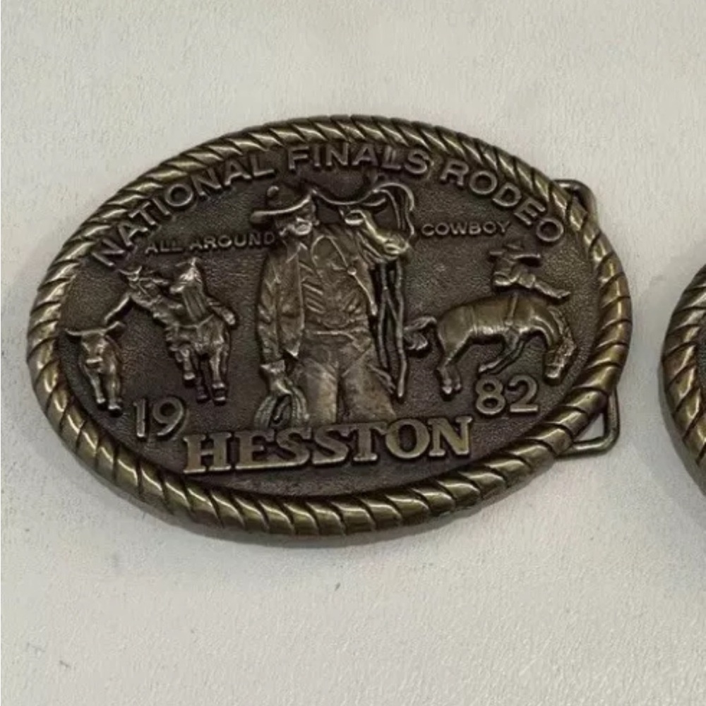 Vintage National Finals Rodeo - Hesston -1982 Belt Buckle NEW